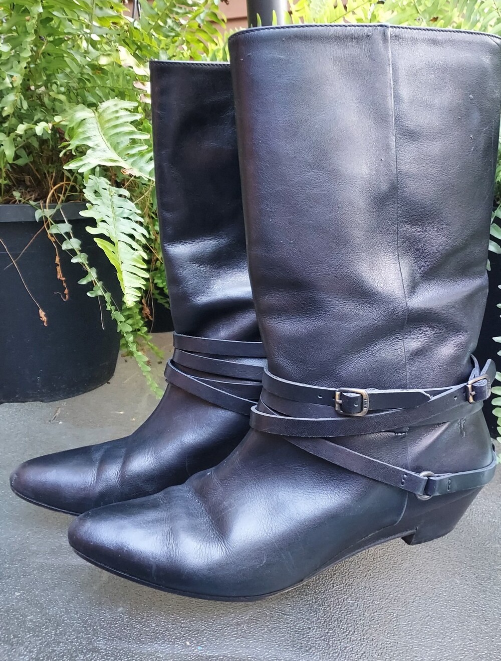 Vintage Frye Black Leather Boots